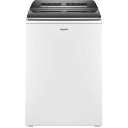 Top-loading washing machine in white