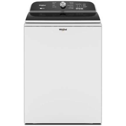 Top-loading washing machine in white
